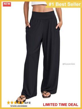 Modal Wide Leg Pants Pull On Lounge Trousers Relaxed Fit